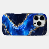 Coques Case-Mate iPhone Marbre de Rivière Saphir Luxe (Verso (horizontal))