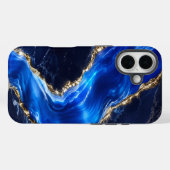 Coques Case-Mate iPhone Marbre de Rivière Saphir Luxe (Verso (horizontal))