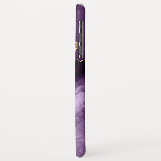 Coques Case-Mate iPhone Marbre d'encre liquide Rose violet Élégant (Dos/Gauche)