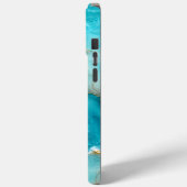 Coques Case-Mate iPhone Marbre d'Océan Turquoise de Luxe avec Vagues de Fe (Verso / Gauche)