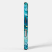 Coques Case-Mate iPhone Marbre d'Océan Turquoise Luxueux avec Vagues de Fe (Verso / Droite)