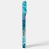 Coques Case-Mate iPhone Marbre d'Océan Turquoise Luxueux avec Vagues de Fe (Verso / Droite)