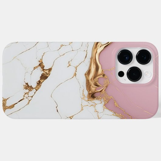 Coques Case-Mate iPhone Marbre d'or rose blanc Moderne Luxe chic (Verso (horizontal))