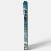 Coques Case-Mate iPhone Marbre d'or turquoise moderne (Verso / Gauche)