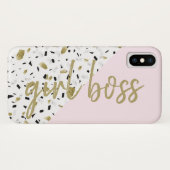 Coques Case-Mate iPhone Marbre doré rose moderne Terrazzo Girl Boss (Dos (Horizontal))