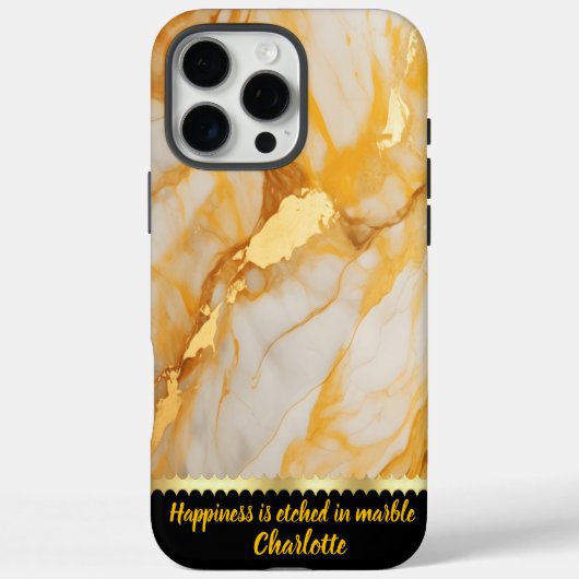 Coques Case-Mate iPhone Marbre élégant avec veines dorées et teintes chaud (Verso)