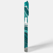 Coques Case-Mate iPhone Marbre élégant et moderne turquoise (Verso / Droite)