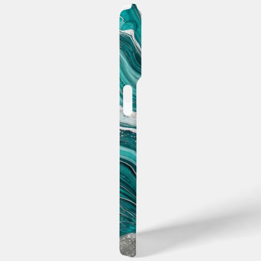 Coques Case-Mate iPhone Marbre élégant et moderne turquoise (Verso / Droite)