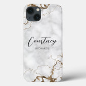 Coques Case-Mate iPhone Marbre élégant Faux Parties scintillant or Monogra (Verso)