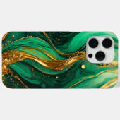 Coques Case-Mate iPhone Marbre élégant or vert moderne (Verso (horizontal))