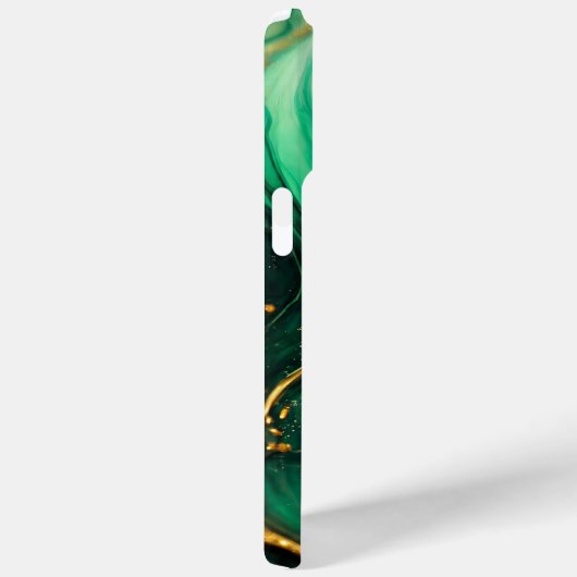 Coques Case-Mate iPhone Marbre élégant or vert moderne (Verso / Droite)