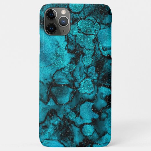 Coques Case-Mate iPhone Marbre émeraude bleu vert avec Parties scintillant (Dos)