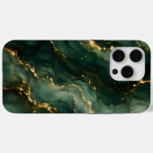 Coques Case-Mate iPhone Marbre émeraude de luxe avec veines dorées (Verso (horizontal))