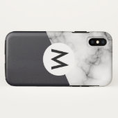 Coques Case-Mate iPhone marbre en cuir avec monogramme (Dos (Horizontal))