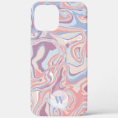 Coques Case-Mate iPhone Marbre funky moderne Pastel violet Monogramme (Verso)