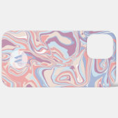 Coques Case-Mate iPhone Marbre funky moderne Pastel violet Monogramme (Retour (horizontal))