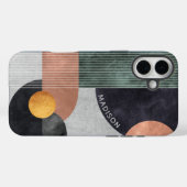 Coques Case-Mate iPhone Marbre Géométrique Abstrait Moderne Nom Personnali (Verso (horizontal))