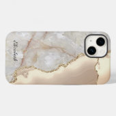 Coques Case-Mate iPhone Marbre géométrique doré crème Cool (Verso (horizontal))