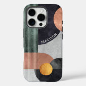 Coques Case-Mate iPhone Marbre géométrique moderne Abstrait Nom personnali (Verso)