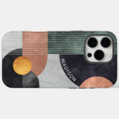 Coques Case-Mate iPhone Marbre géométrique moderne Abstrait Nom personnali (Verso (horizontal))