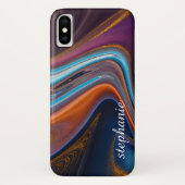 Coques Case-Mate iPhone Marbre Gold Dark Rainbow (Dos)