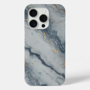 Coque iPhone 15 Pro Marbre gris avec lunettes d'or
