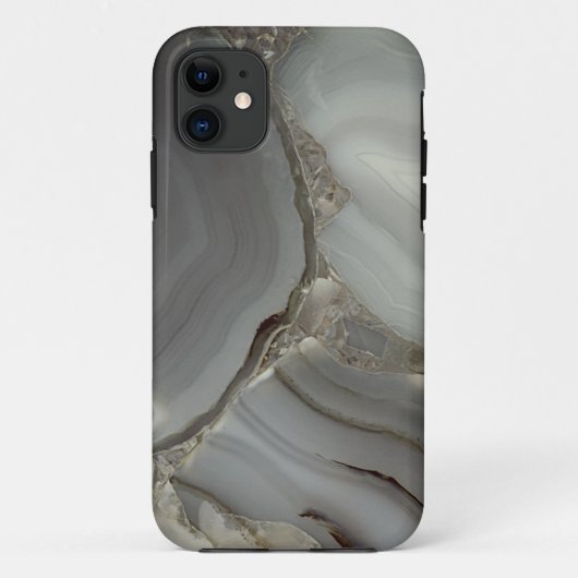 Coques Case-Mate iPhone Marbre Gris avec Veine d'Or (Dos)