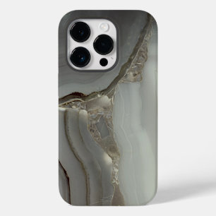Coque Pour iPhone 14 Pro Marbre gris avec Veine or