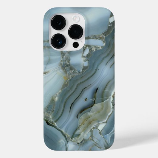 Coques Case-Mate iPhone Marbre Gris Bleu avec Veine d'Or (Verso)
