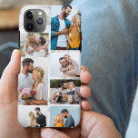 Case-Mate iPhone Case Marbre gris chic 7 Photo Collage<br><div class="desc">coque iphone customisé avec collage photo multiple et arrière - plan en marbre gris. Le modèle photo est configuré pour vous permettre d'ajouter vos photos, en travaillant dans le sens des aiguilles d'une montre en haut à droite. Le marbre est une subtile aquarelle. Le montage photo utilise des formats paysage...</div>