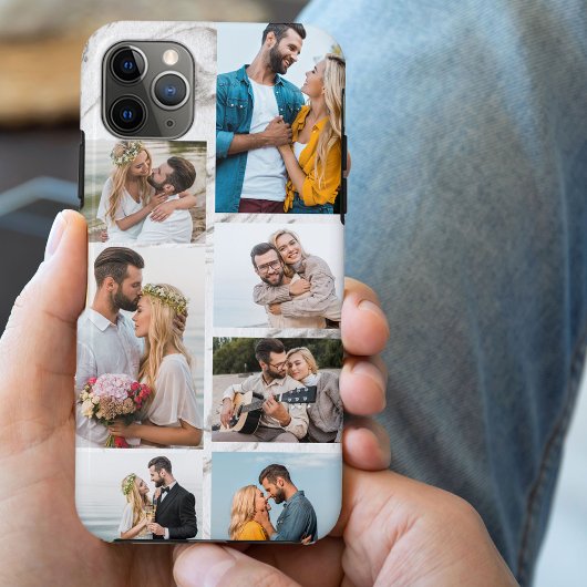Coques Case-Mate iPhone Marbre Gris Chic Collage de 7 Photos