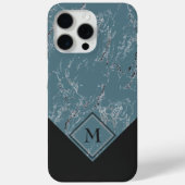 Coques Case-Mate iPhone Marbre gris clair sur Turquoise bleu vert chic (Verso)