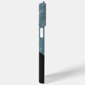 Coques Case-Mate iPhone Marbre gris clair sur Turquoise bleu vert chic (Verso / Droite)