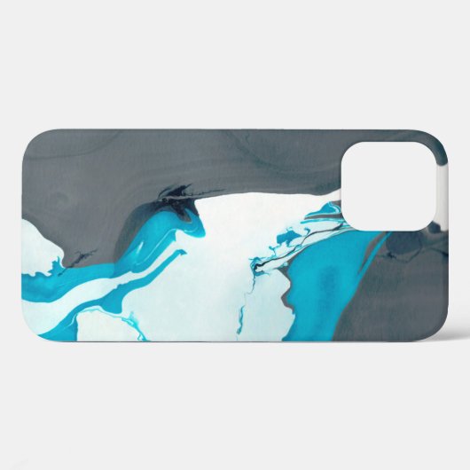 Coques Case-Mate iPhone marbre gris et aqua (Verso (horizontal))