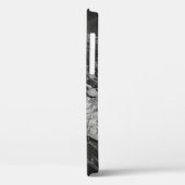 Coques Case-Mate iPhone Marbre gris et blanc et abstrait argenté (Verso / Gauche)