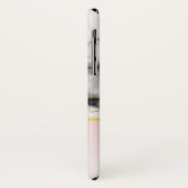 Coques Case-Mate iPhone Marbre gris lisse moderne avec ruban or (Dos/Gauche)