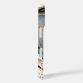 Coques Case-Mate iPhone Marbre gris or moderne en faux parties scintillant (Verso / Droite)