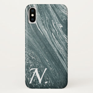 Case-Mate iPhone Case Marbre gris poli pierre imitation & Monogramme