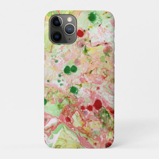 Coques Case-Mate iPhone Marbre look moderne Abstrait rose rouge jaune vert (Dos)