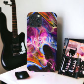 Coques Case-Mate iPhone Marbre look Rich Blues Purple Personnalisé