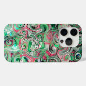 Coques Case-Mate iPhone Marbre mignon nom de script festin vert rouge blan (Verso (horizontal))