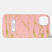 Coques Case-Mate iPhone Marbre moderne avec faux or (Verso (horizontal))