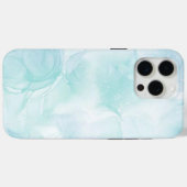 Coques Case-Mate iPhone Marbre moderne bleu clair (Verso (horizontal))