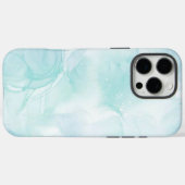 Coques Case-Mate iPhone Marbre moderne bleu clair (Verso (horizontal))