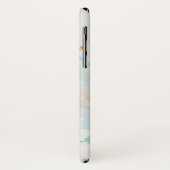 Coques Case-Mate iPhone Marbre moderne bleu rose or Cool Nom initial (Dos/Gauche)