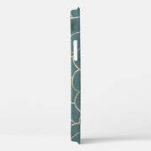 Coques Case-Mate iPhone Marbre moderne Gold Gemstone Turquoise (Verso / Droite)