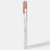 Coques Case-Mate iPhone Marbre Moderne Luxueux Chic Blanc Rose Or  (Verso / Gauche)