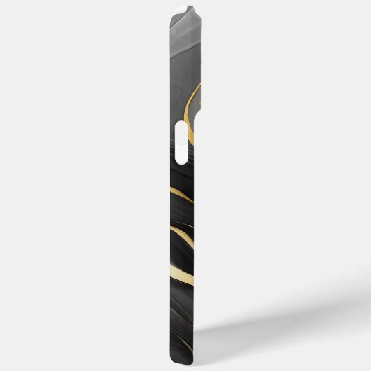 Coques Case-Mate iPhone Marbre moderne noir gris or élégant (Verso / Droite)