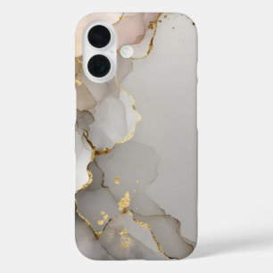 Coques iPhone 16 Marbre neutre et or