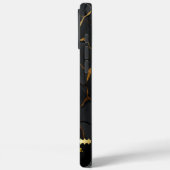 Coques Case-Mate iPhone Marbre noir aux veines dorées (Verso / Gauche)